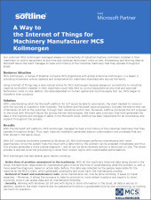 A Way to the Internet of Things for Machinery Manufacturer MCS Kollmorgen